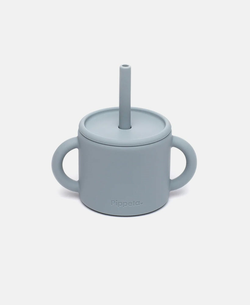 PIPPETA SILICONE CUP + STRAW - Sea Salt
