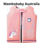 مامبو بيبي - سترة السباحة المساعدة (الحجم الوسط،  4-5 سنوات) - وردي