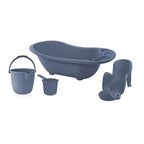 Babyjem 4 pcs baby bath tub set with washing aparatus indigo mavi