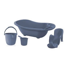 Babyjem 4 pcs baby bath tub set with washing aparatus indigo mavi