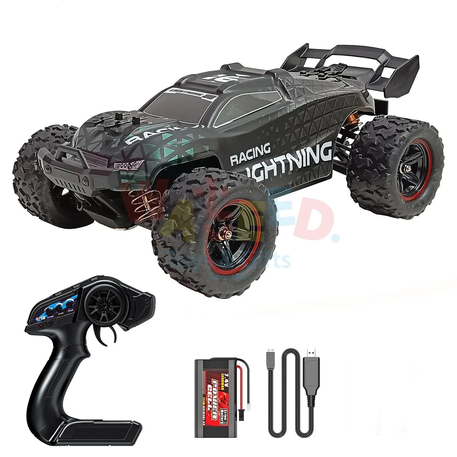 Racing Lightning 4WD RC Car – 52 KM/H High-Speed Remote Control Truck