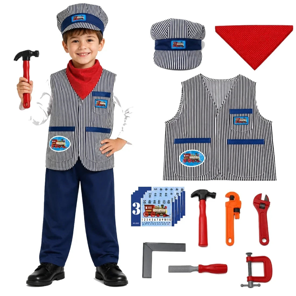 Railroad Worker Uniform Costume 3-5 Years