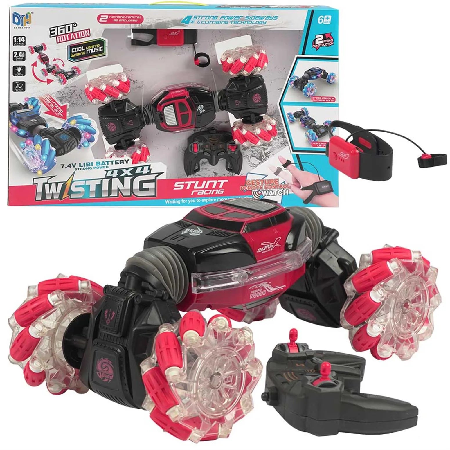R/C CAR, WATCH CONTROL, MUSIC, AUTO DEMO, WITH USB CABLE
