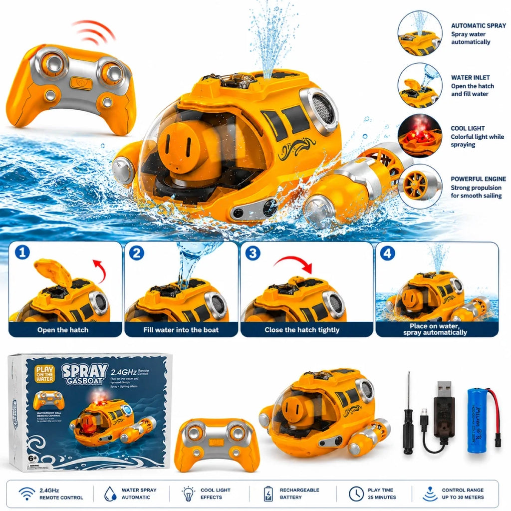 RC Water Spray Boat Remote Control Toy