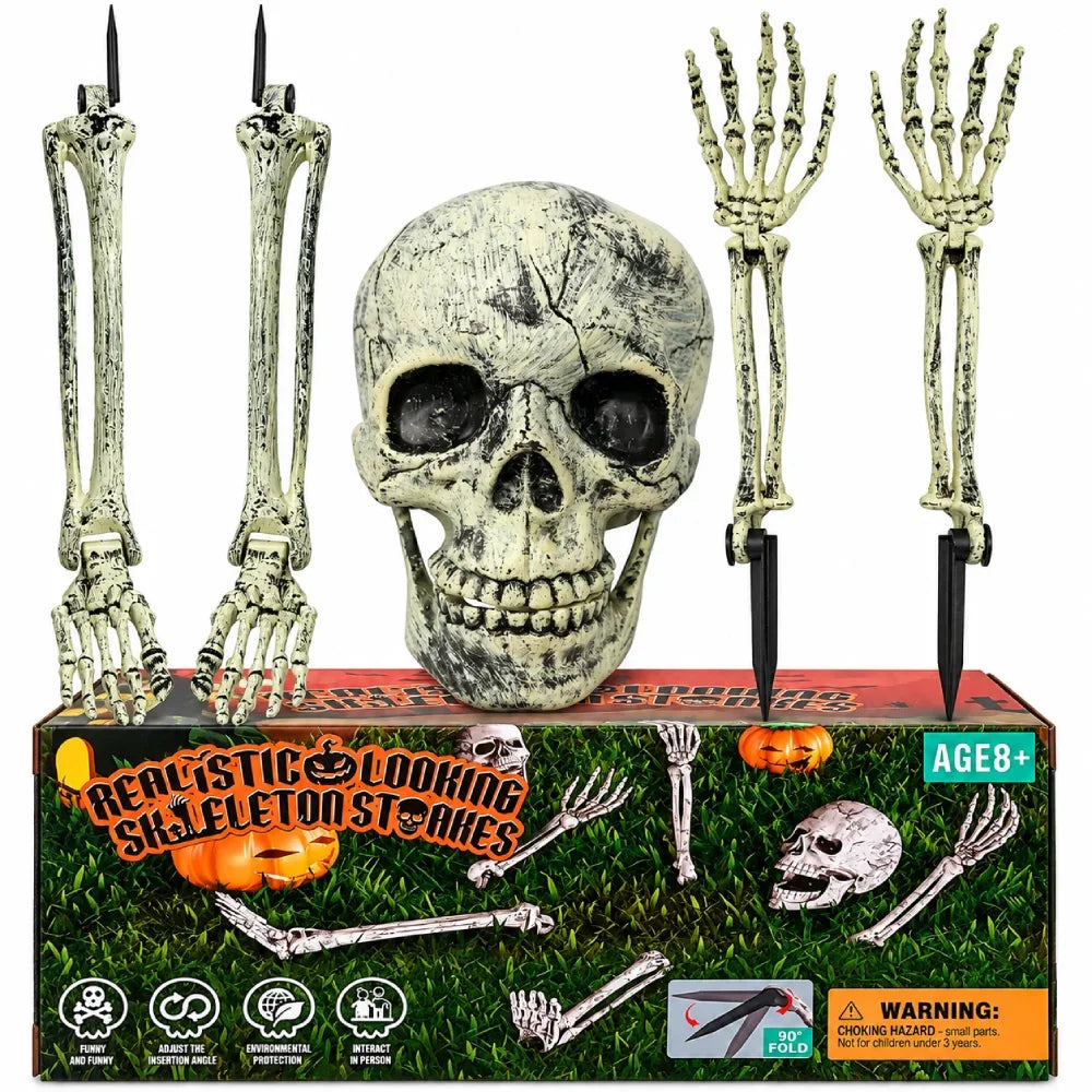 Realistic Skeleton Stakes Halloween Decoration