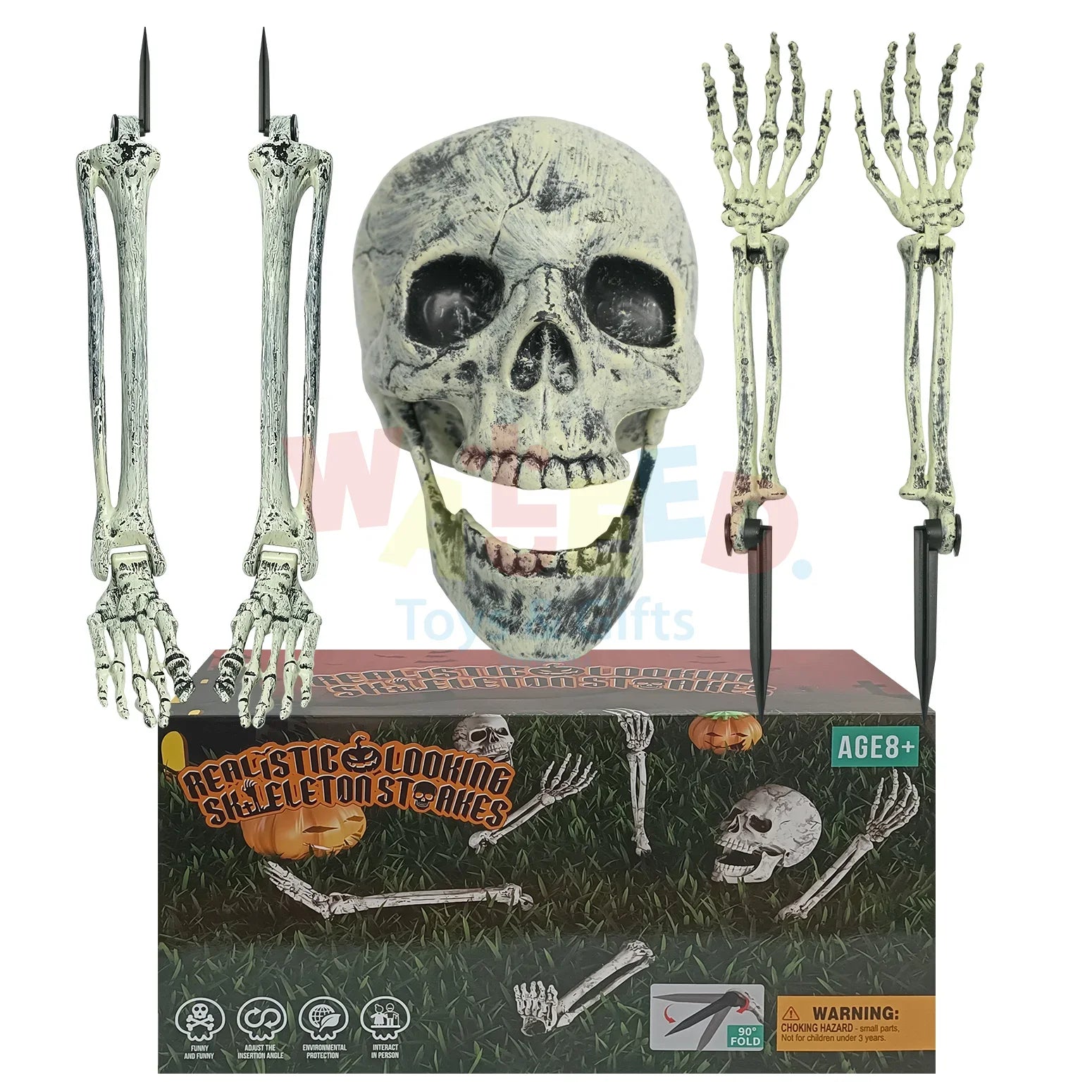 Realistic Skeleton Stakes Halloween Decoration
