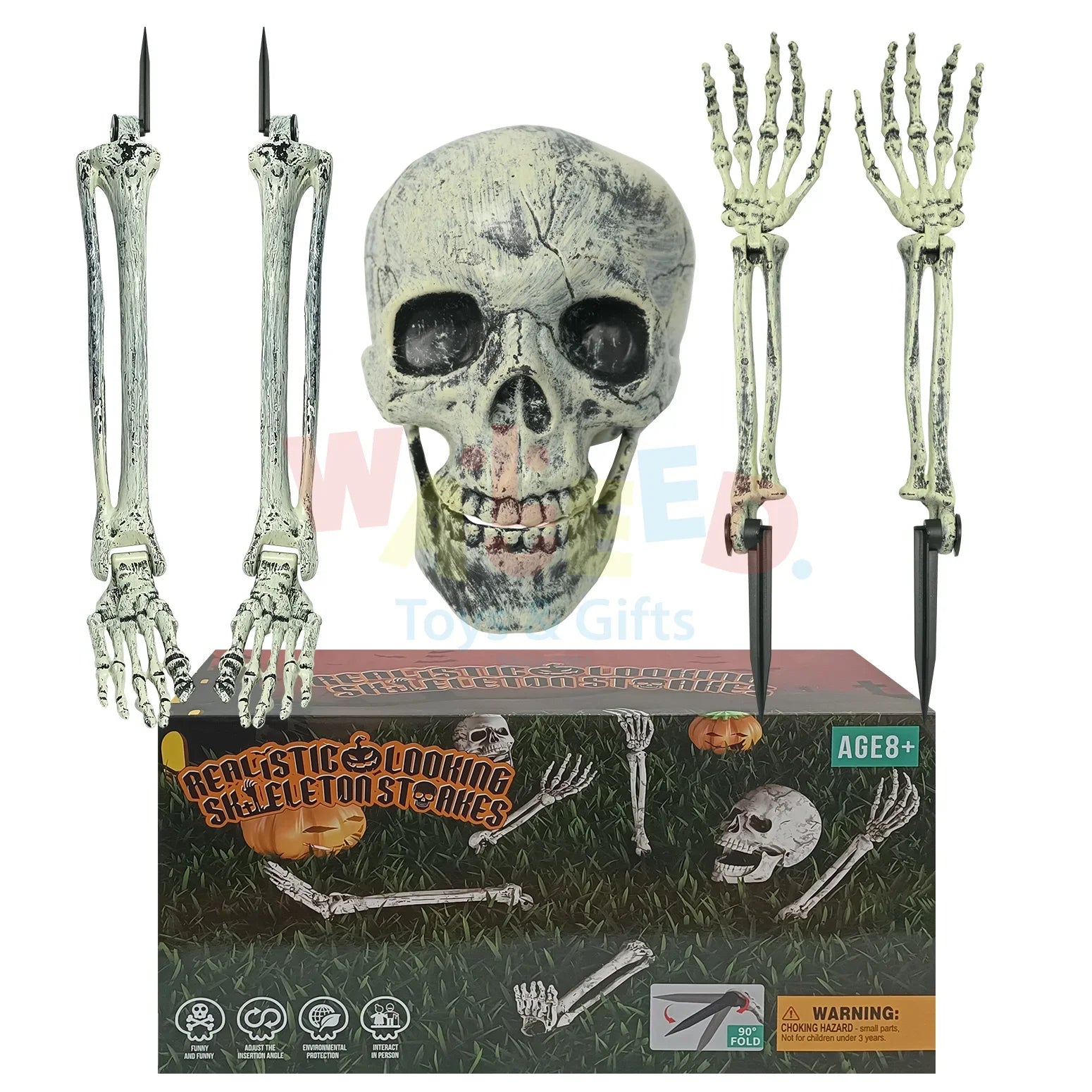Realistic Skeleton Stakes Halloween Decoration
