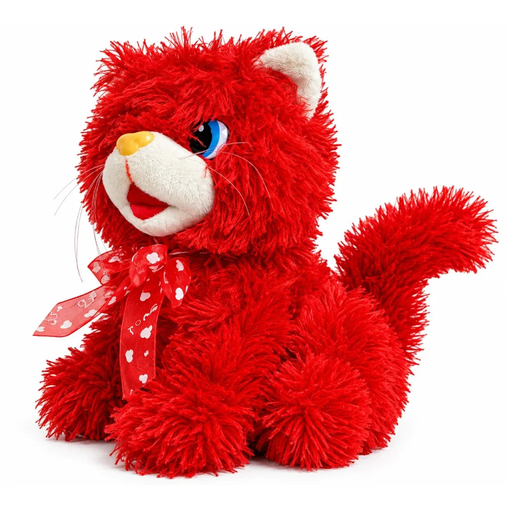 Red Plush Cat with Sound 30 cm