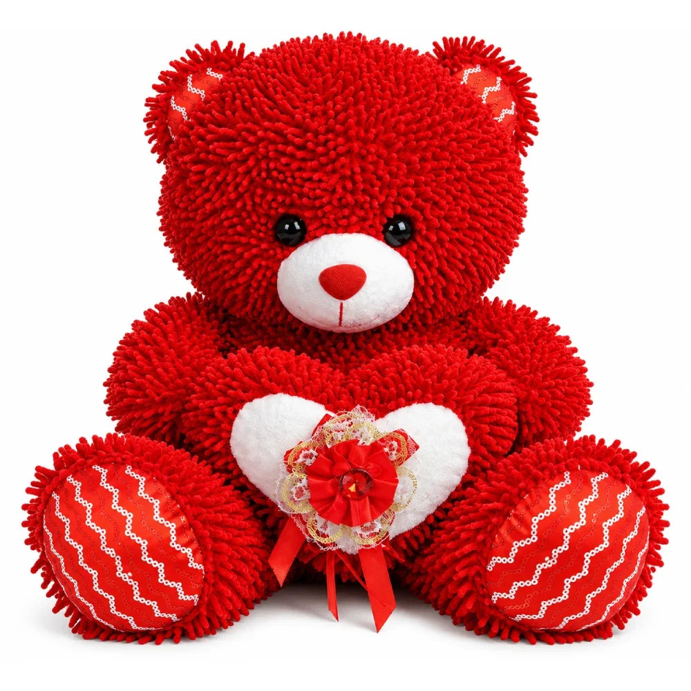 Red Teddy Bear with Heart and Sound 30 cm