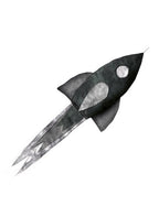 Nearly Black Rocket Wall Sticker