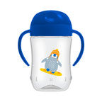 Dr.Brown's 9 oz/270 ml Soft-Spout Toddler Cup w/ Handles - Blue Penguin Deco (9m+), 1-Pack