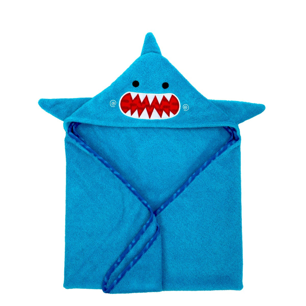 zoocchini Baby Hooded Towel - Sherman the Shark 100% cotton Baby hooded towels (76cm x 76cm)