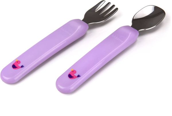 Kidsme Premier Spoon & Fork with Case-Lavender