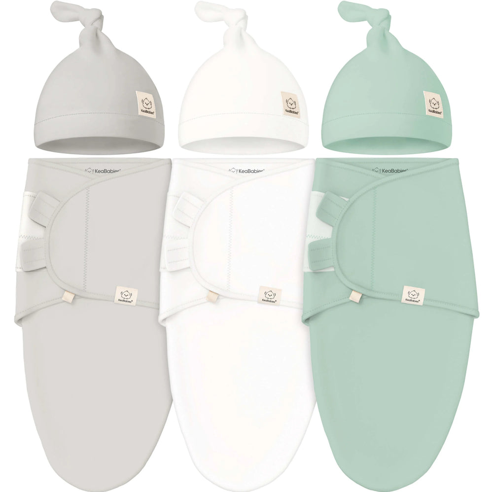 Sage Soothe Baby Swaddles 0-3 Months with Knot Hat