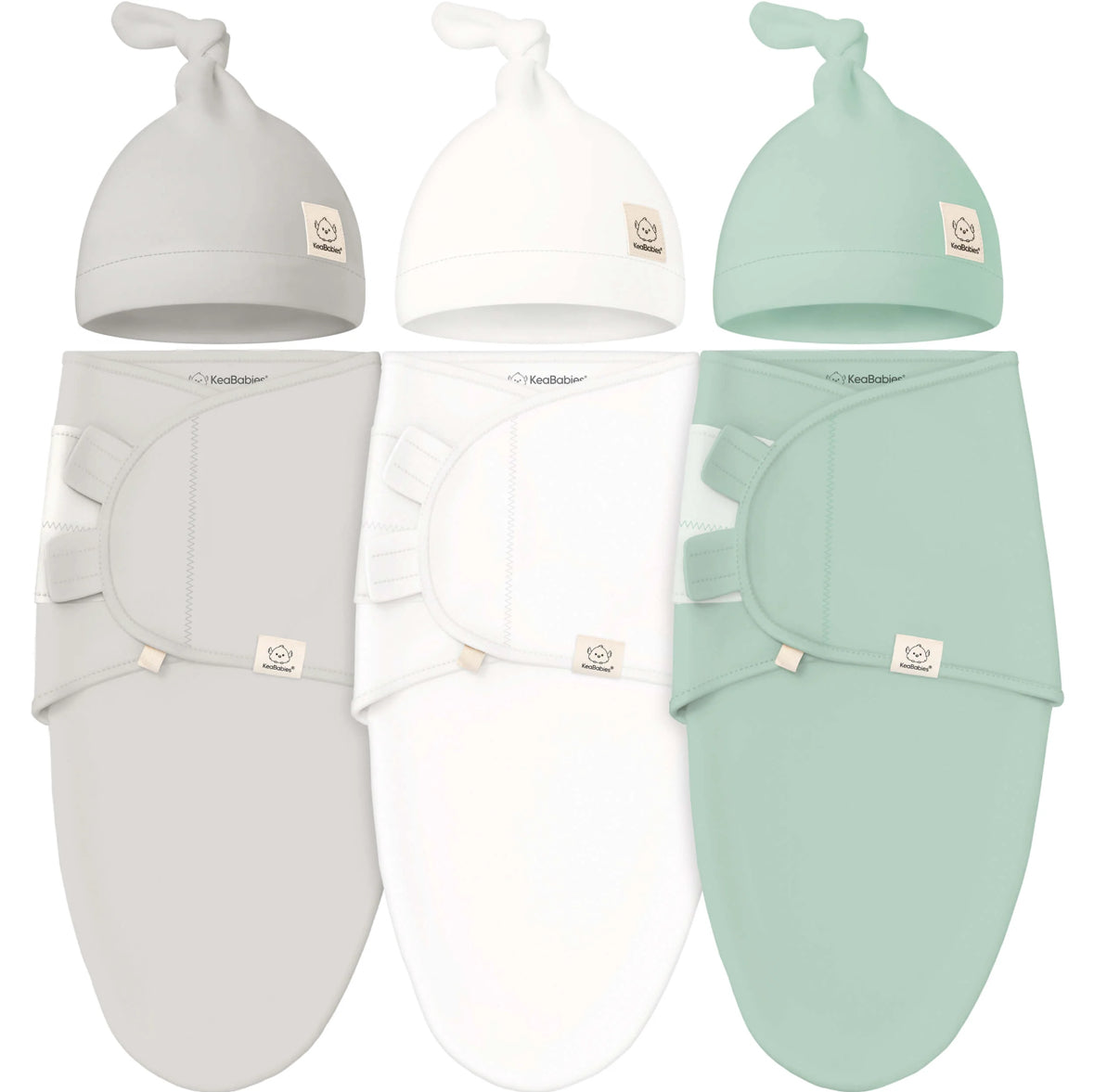 Sage Soothe Baby Swaddles 0-3 Months with Knot Hat