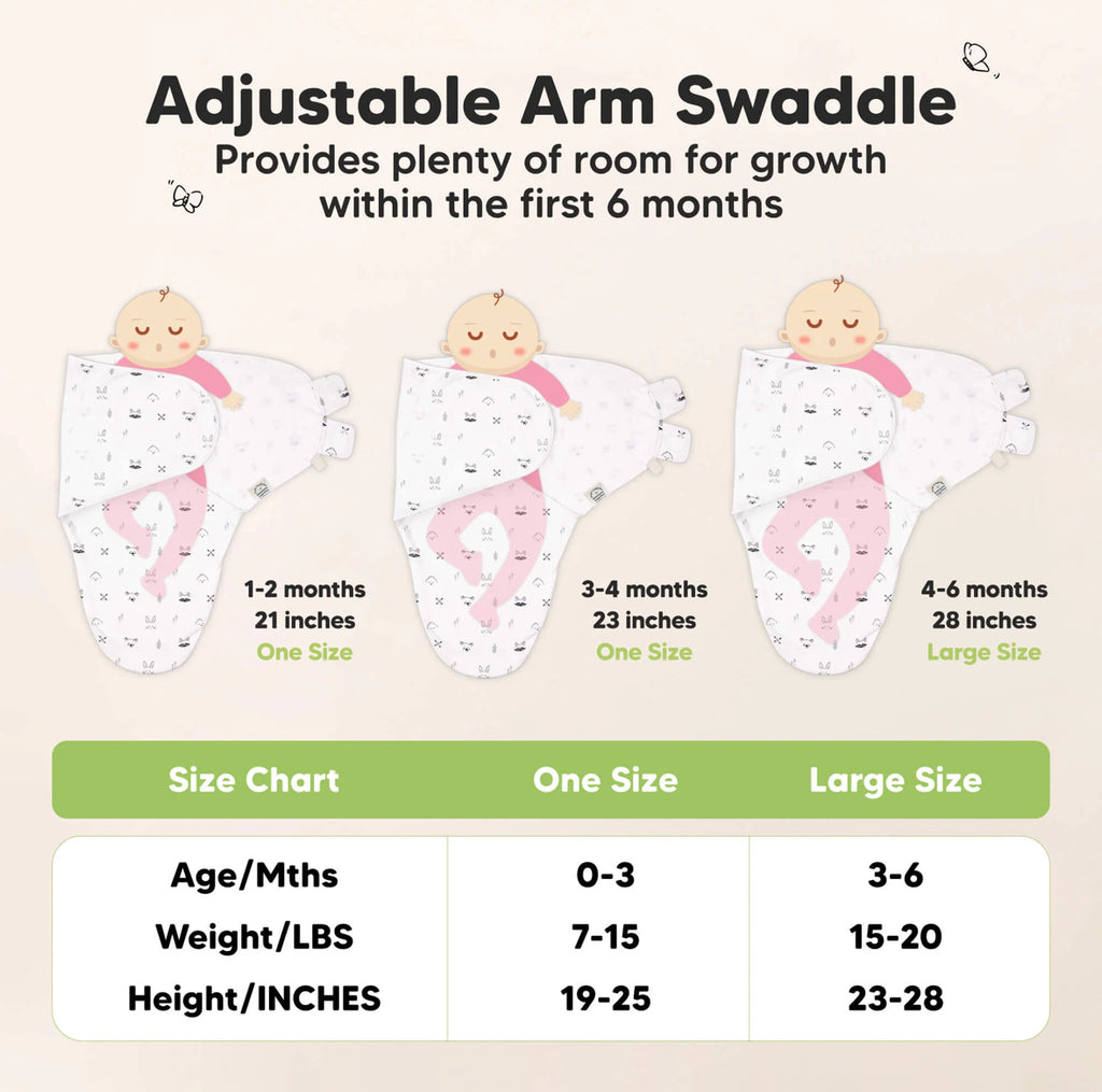 Sage Soothe Baby Swaddles 0-3 Months with Knot Hat