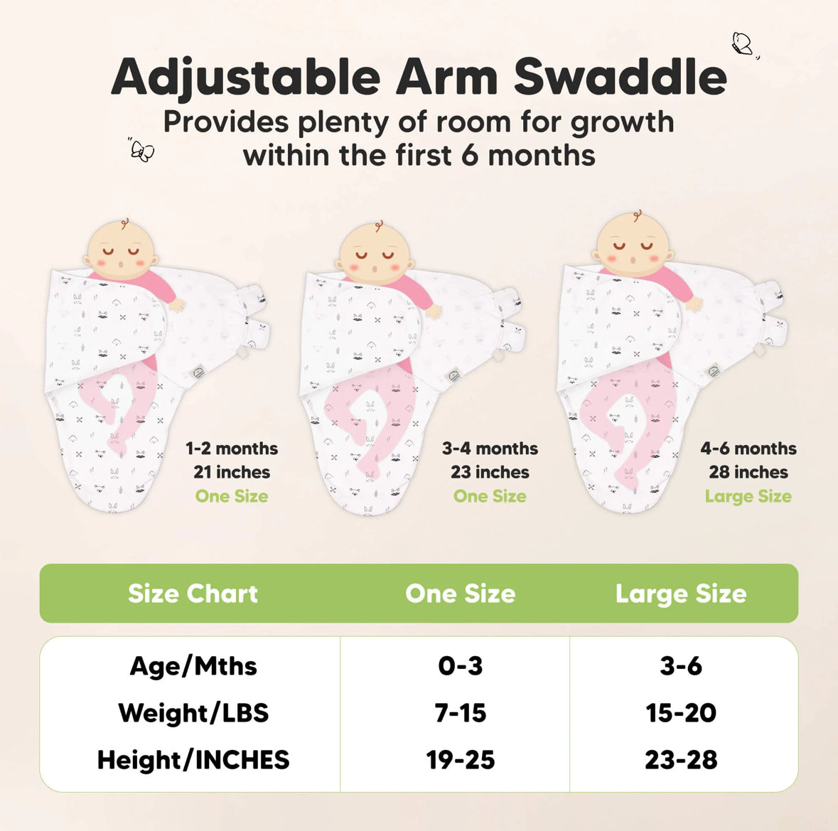 Sage Soothe Baby Swaddles 0-3 Months with Knot Hat