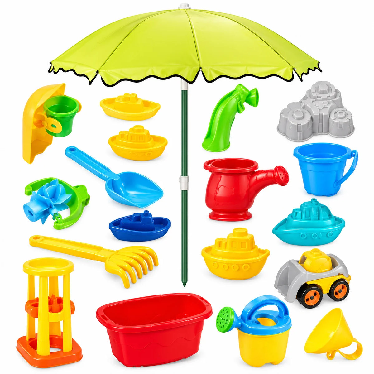 Sand & Water Play Table with Umbrella – 21 Pcs
