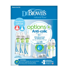 Dr.Brown's PP Narrow Options+ Newborn Feeding Set (3x250 ml & 2x120 ml bottles, 2x L2 nipples, 2x storage caps, 3x Cleaning Brushes)