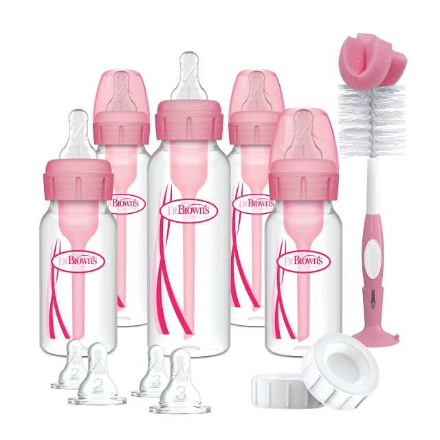 Dr.Brown's PP Narrow AntiColic Options+ Baby Bottle, PINK Gift Set