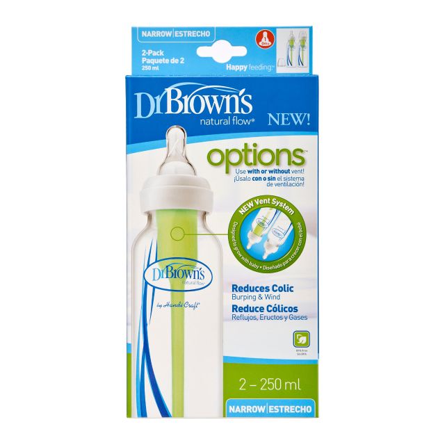 drbrowns 8 oz / 250 ml PP Narrow-Neck "Options" Baby Bottle, 2-Pack