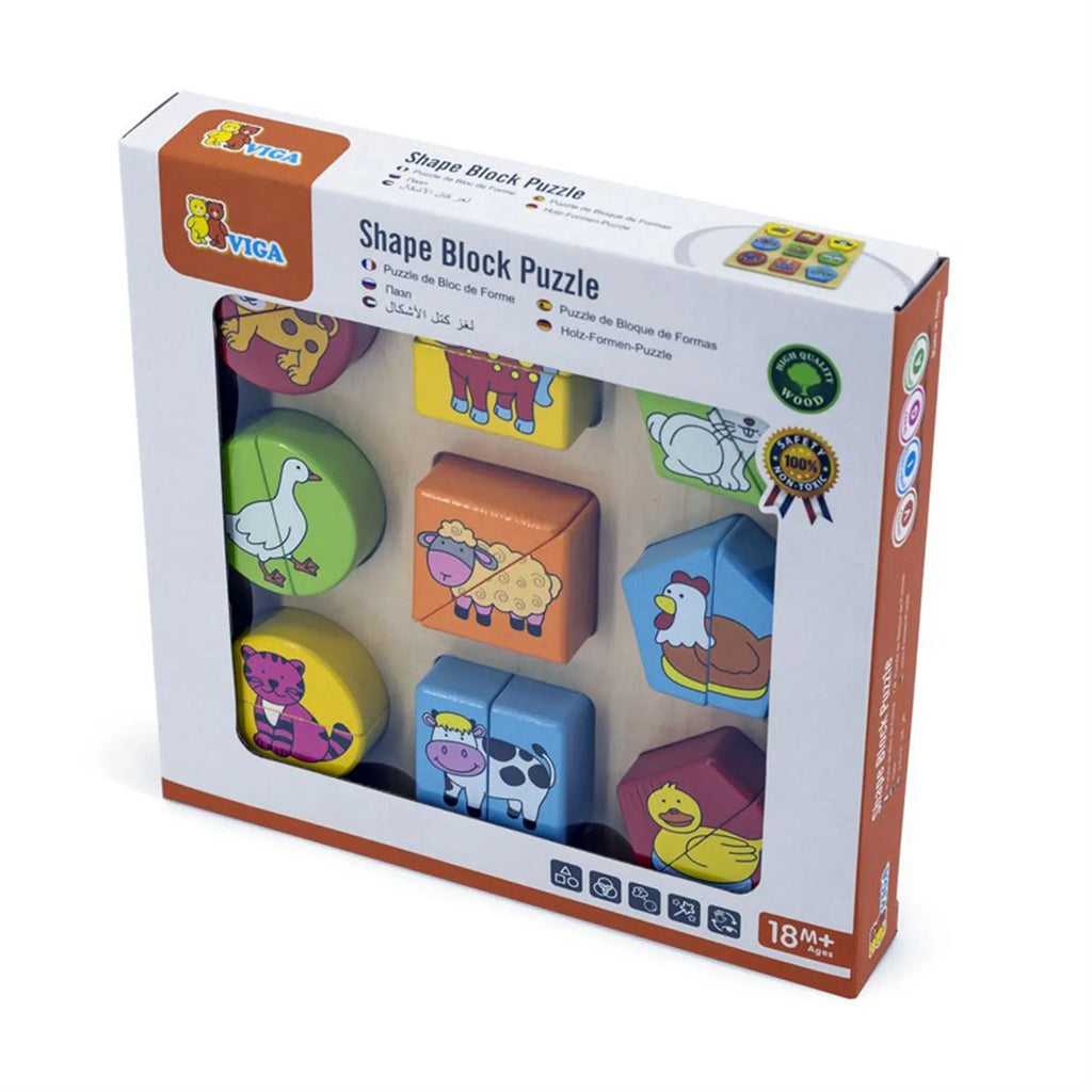 Shape Block Puzzle - Farm Animals