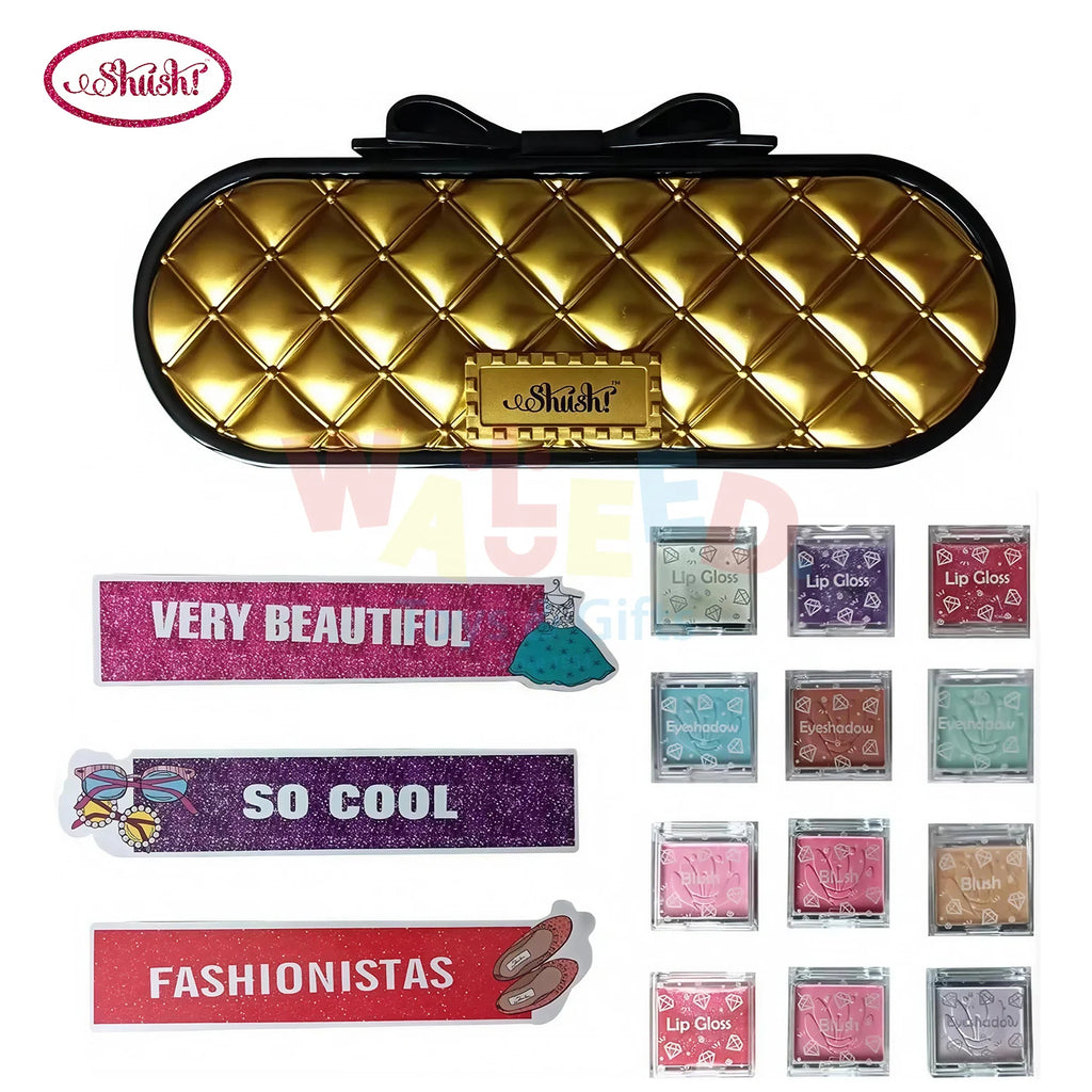 ShuSh Golden Makeup Set Bag Brushes 1 Piece Kids Toy