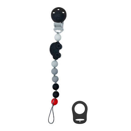 Silibeads Black Car Pacifier Clip