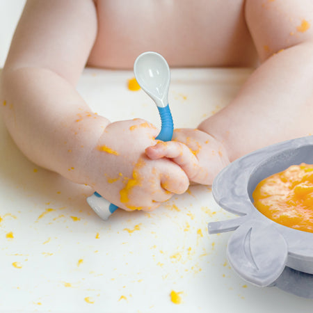 Blue and Grey Silibend Bendable Spoon (Pack of 2)