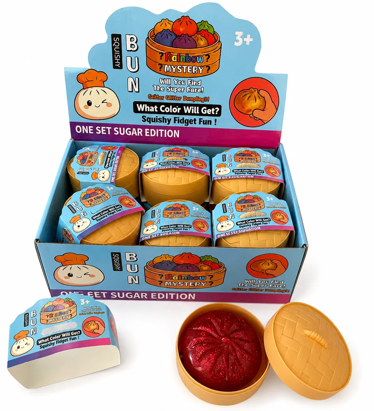 Silicone Feel Bun Dumpling Squishy Toy 8CM Sold Individually