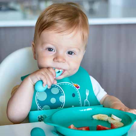 Green Silicone Palm Grasp Spoon and Fork Set
