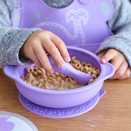 Green Silicone Palm Grasp Spoon and Fork Set