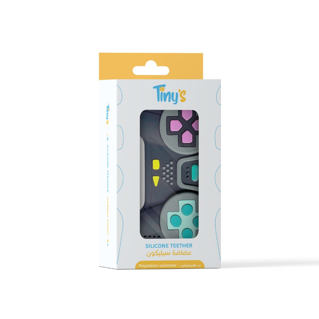 Tiny's Silicone Teether Playstation Handle Shape - Black Color