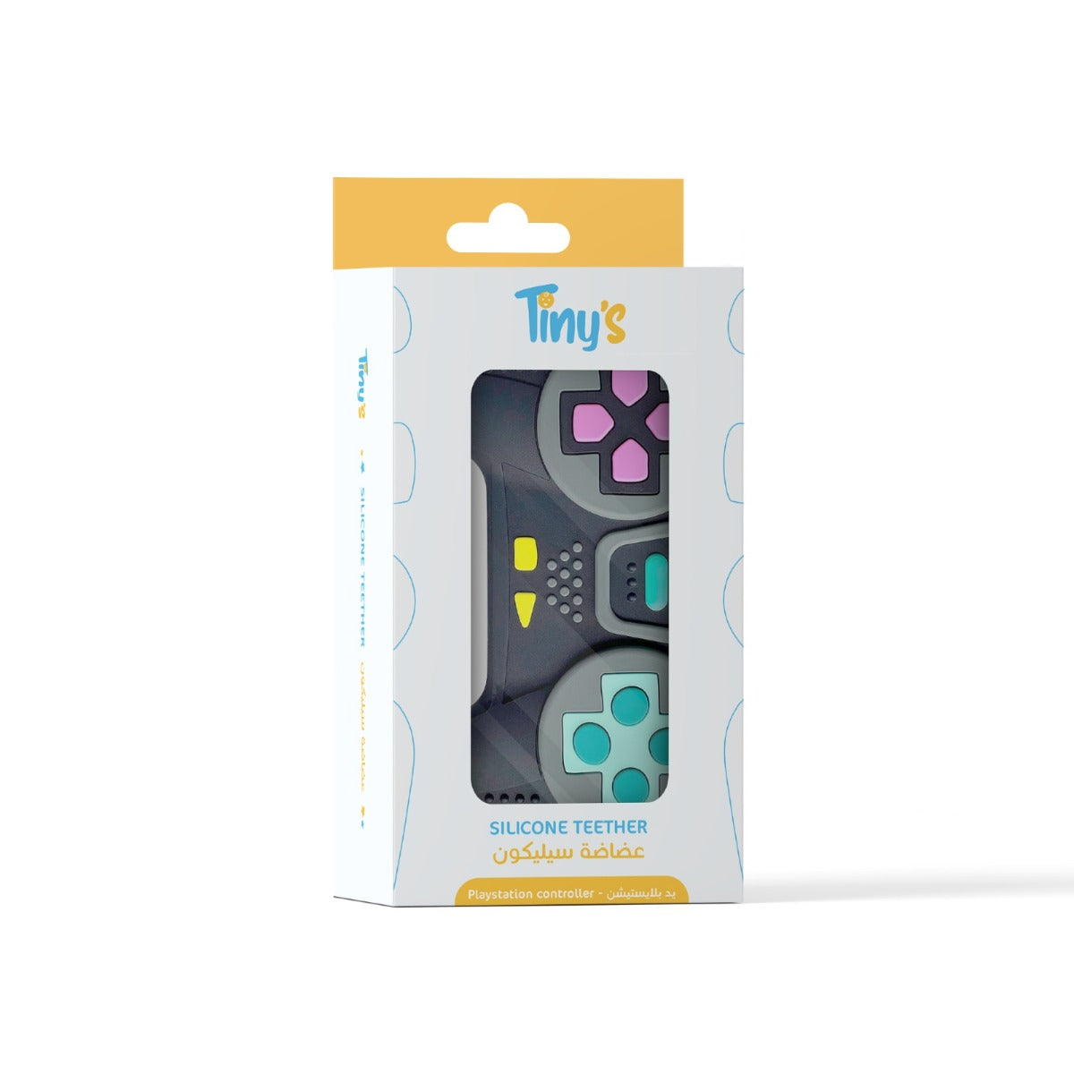 Tiny's Silicone Teether Playstation Handle Shape - Black Color