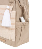 Silk Weaving Travel Diaper Backpack in Beige