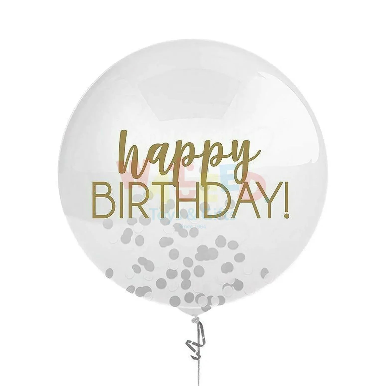 SILVER HAPPYHIRTHDAY CONFET.BALLOON