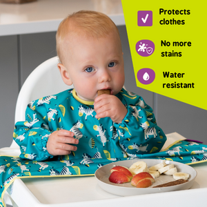 Tidy tot Cover & Catch bib Dancing Zebras