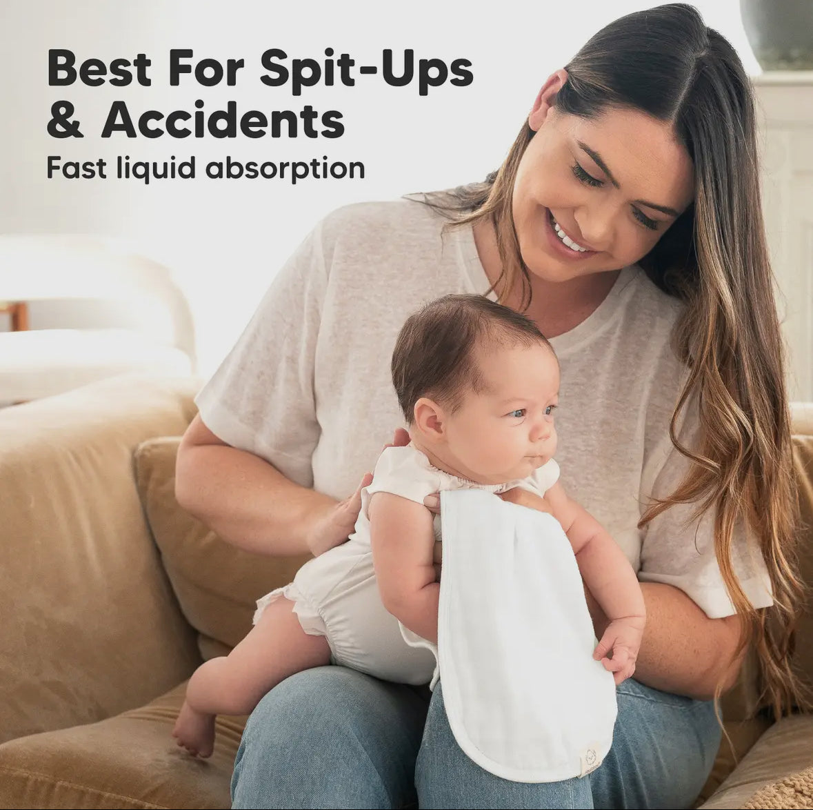 Soft White Urban Burp Clothes (Pack of 5)