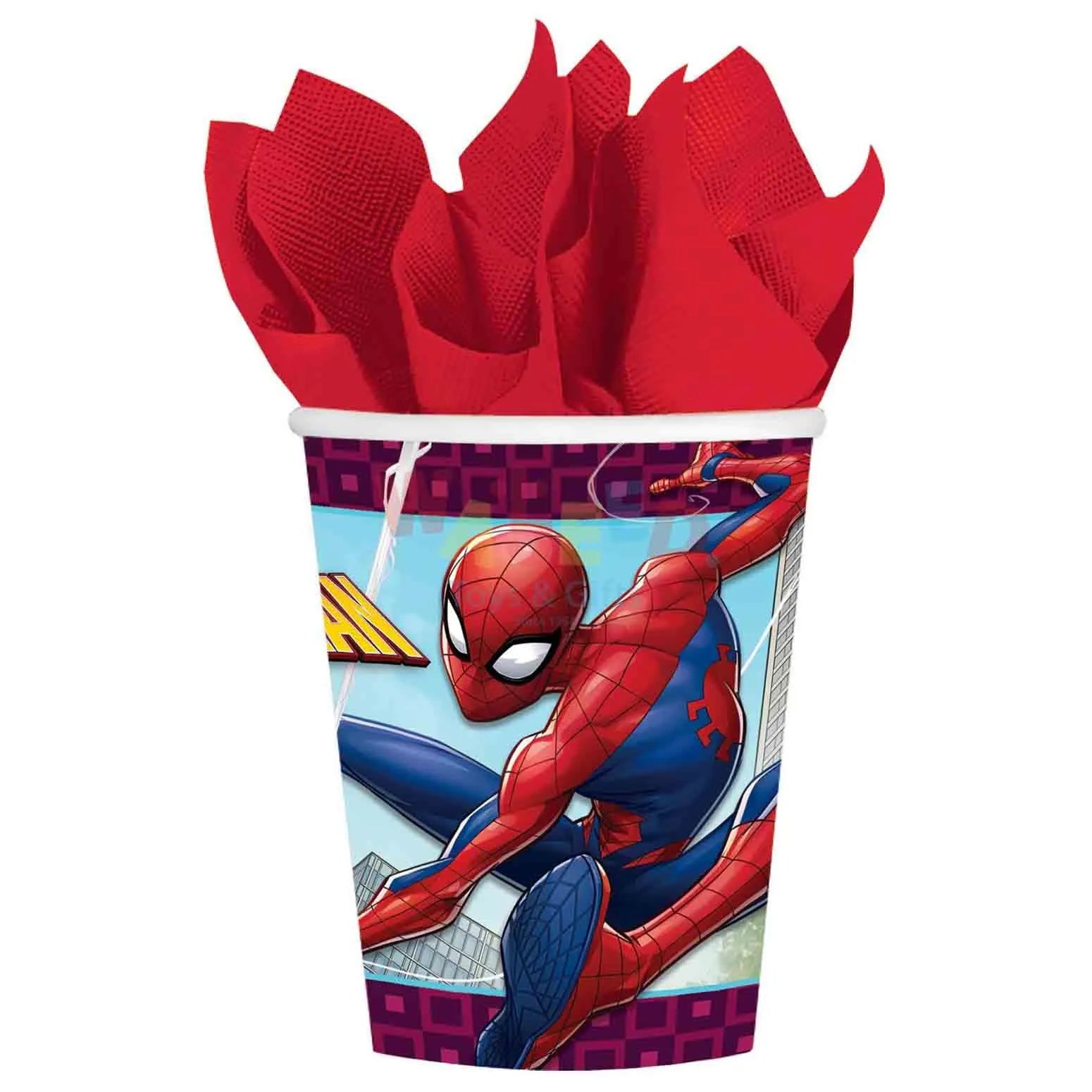 SPIDERMAN WEBBED PAPER CUPS 9OZ 8PC