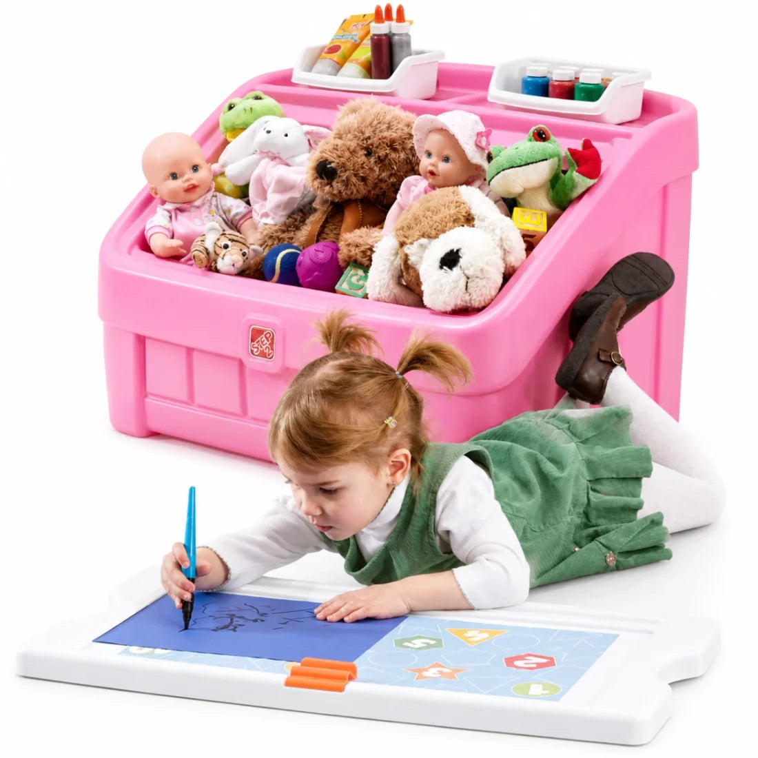 Step2 2IN1 TOY BOX & ART LID (PINK)