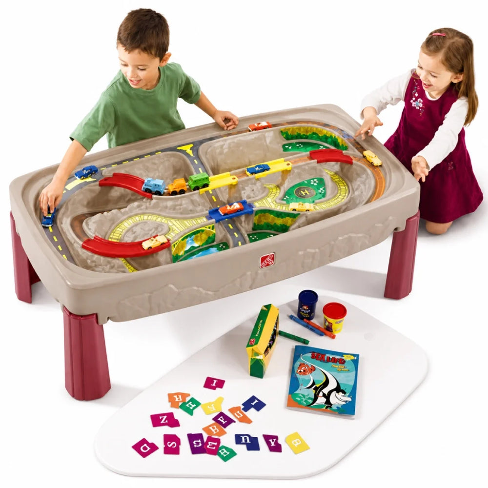 Step2 Kids Train Track Table Deluxe Canyon Road Playset Activity Table