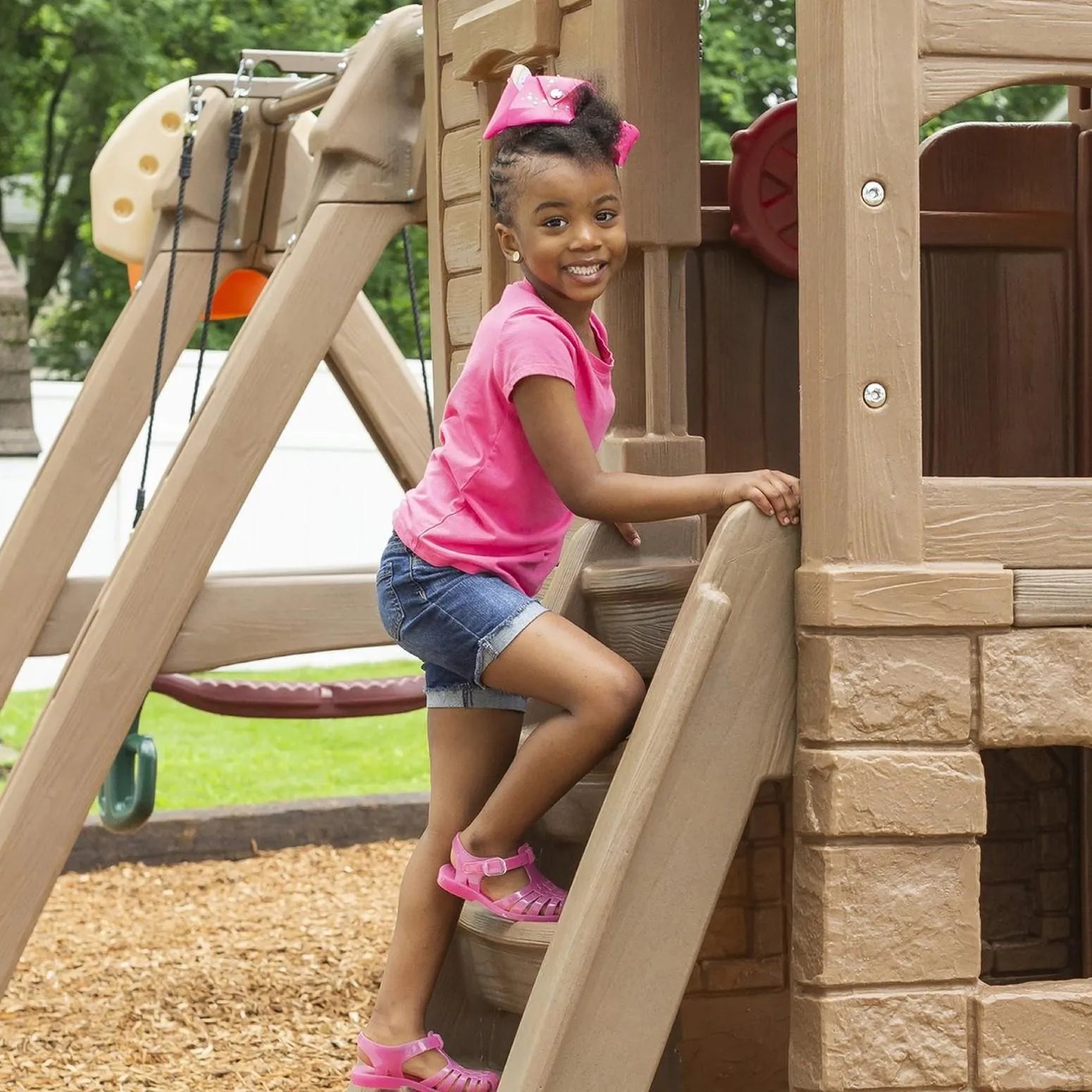 Step2 Naturally Playful Adventure Lodge Play Center Swing Set with Glider
