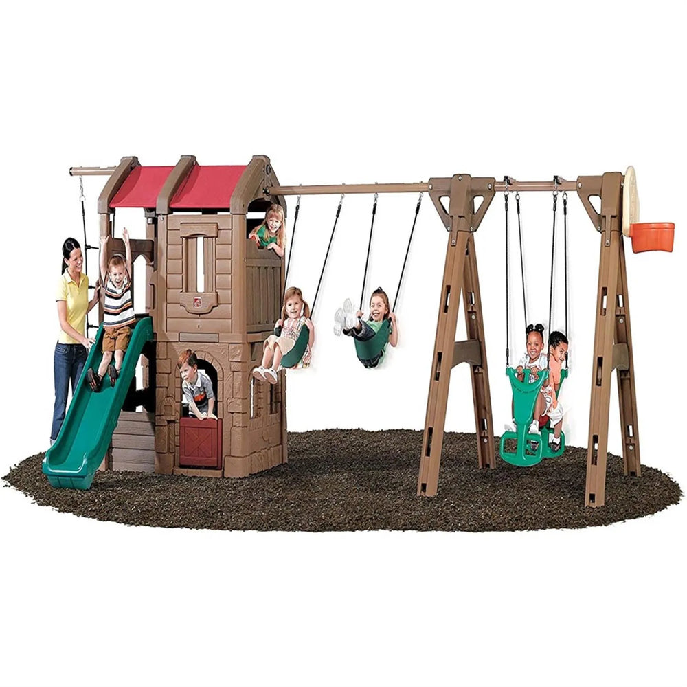 Step2 Naturally Playful Adventure Lodge Play Center Swing Set with Glider