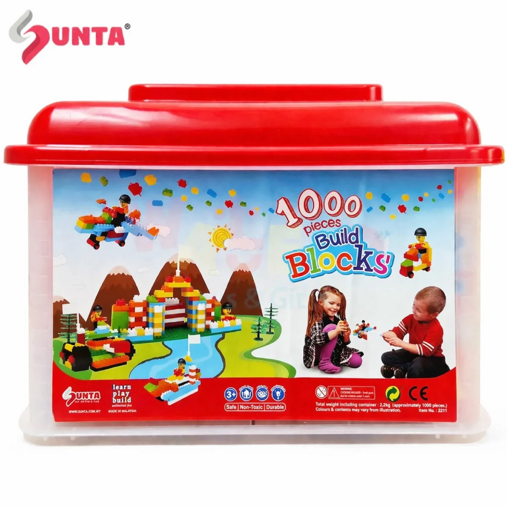 SUNTA Building Blocks Set 1000 Pieces Kids Construction Toy