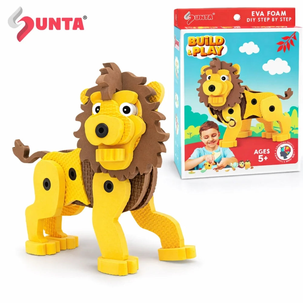 Sunta DIY Foam Lion Puzzle Kids 3D Creative Build Toy