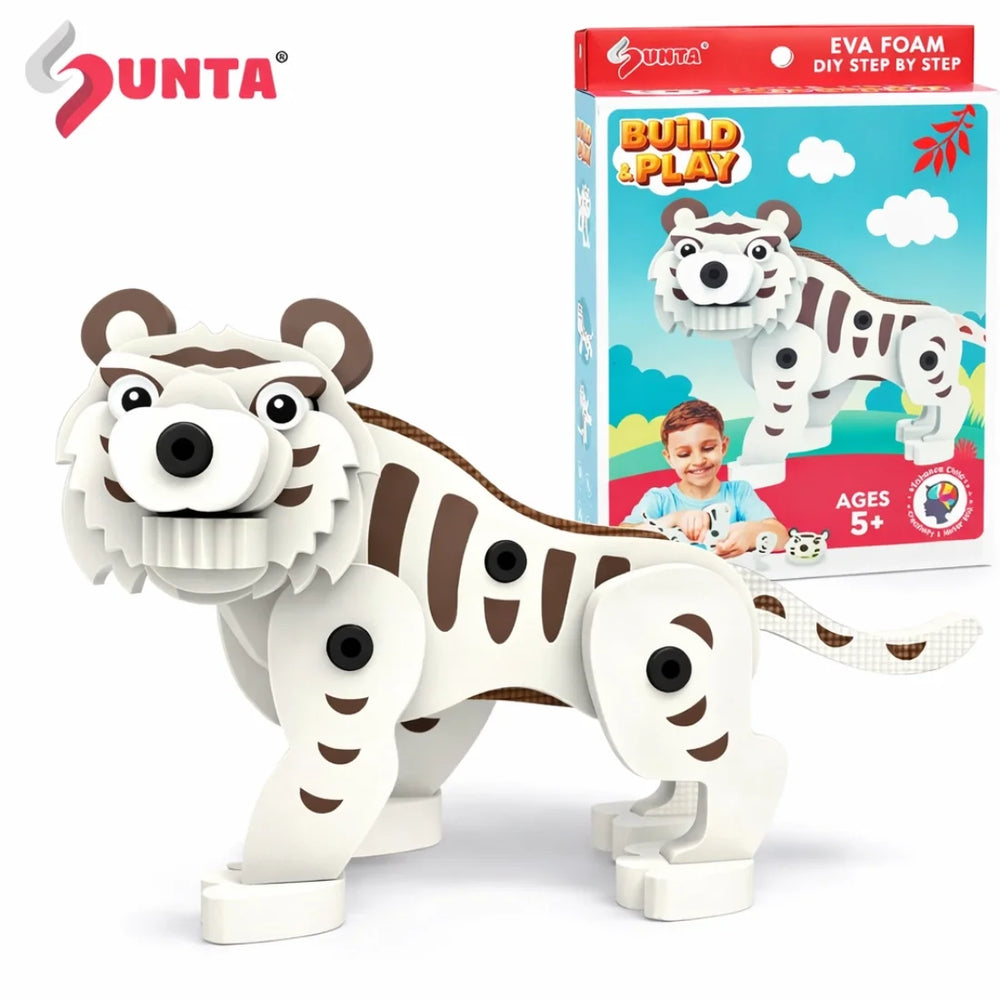 Sunta DIY Foam Tiger Puzzle Kids 3D Creative Build Toy