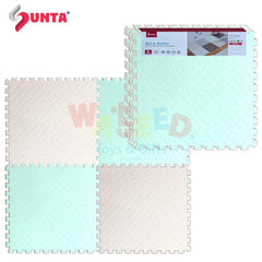 Sunta Foam Puzzle Mat 4 Pieces Green White Gym Floor Play Protection