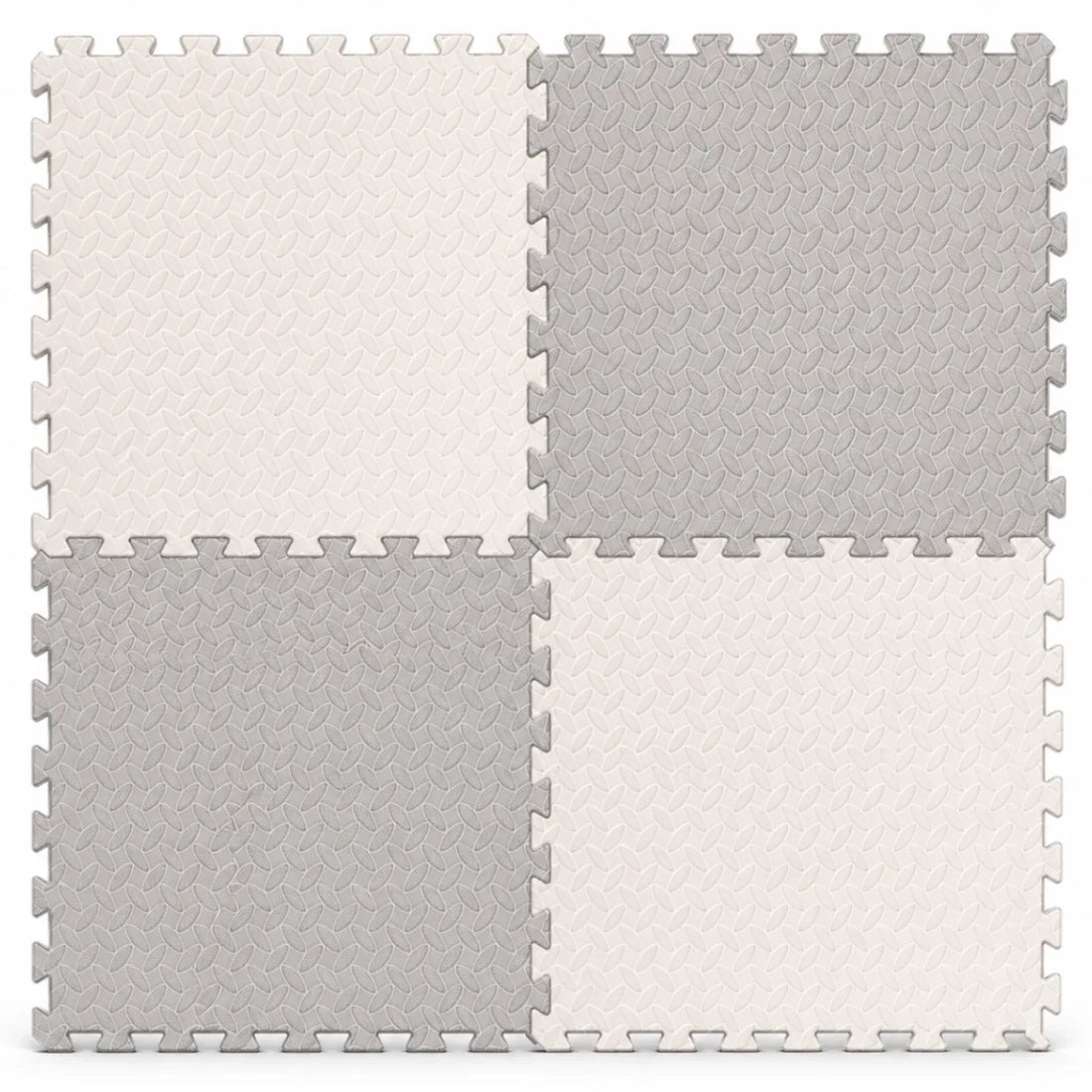 Sunta Foam Puzzle Mat 4 Pieces Grey White Gym Floor Play Protection