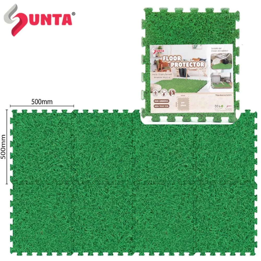 Sunta Foam Puzzle Mat 8 Pieces Natural Oak Floor Protector Indoor Outdoor