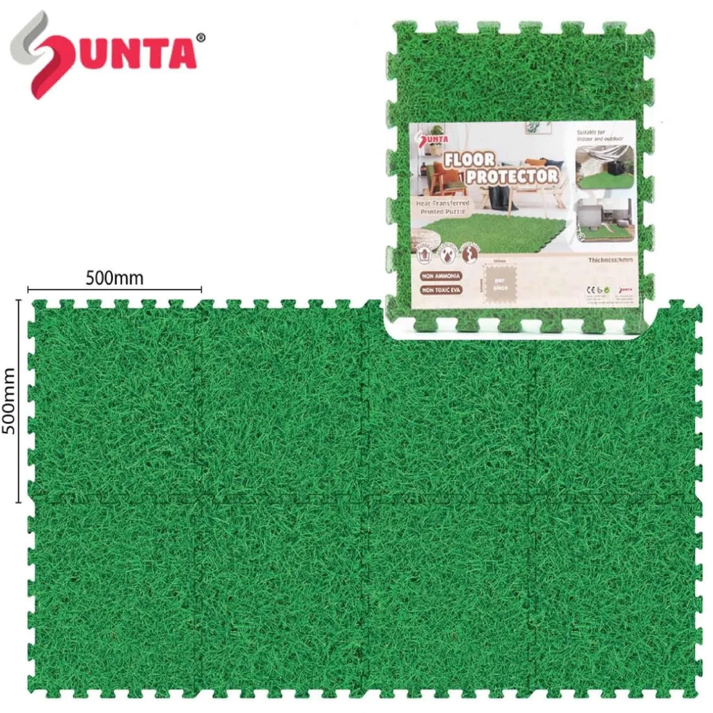 Sunta Foam Puzzle Mat 8 Pieces Natural Oak Floor Protector Indoor Outdoor